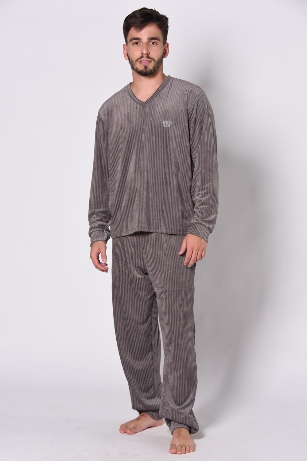 Conjunto Pijama Adulto Masculino Velvet Canelado